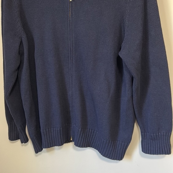 Lauren Ralph Lauren Womens Full Zip Navy Blue Shoulder Patch Knit Sweater Sz 2X - Picture 4 of 13
